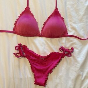 Voda Swim Triangle Push Up Swim Top + Scrunch Bottoms size M top and XS bottoms.